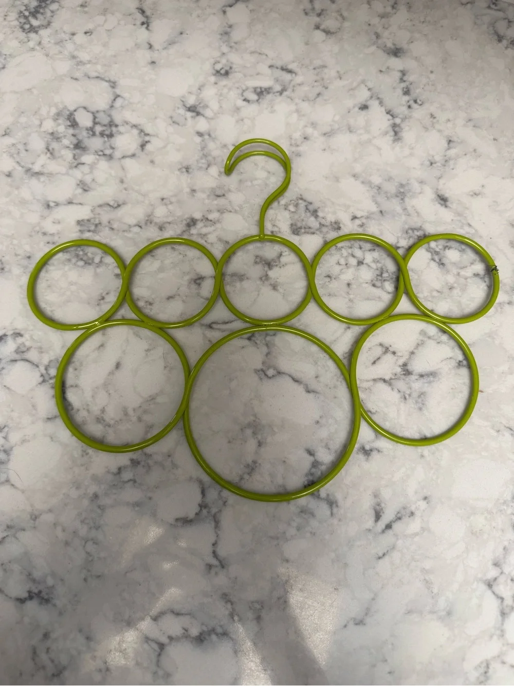 Multi-Ring Lime Green Scarf and Accessory Hanger